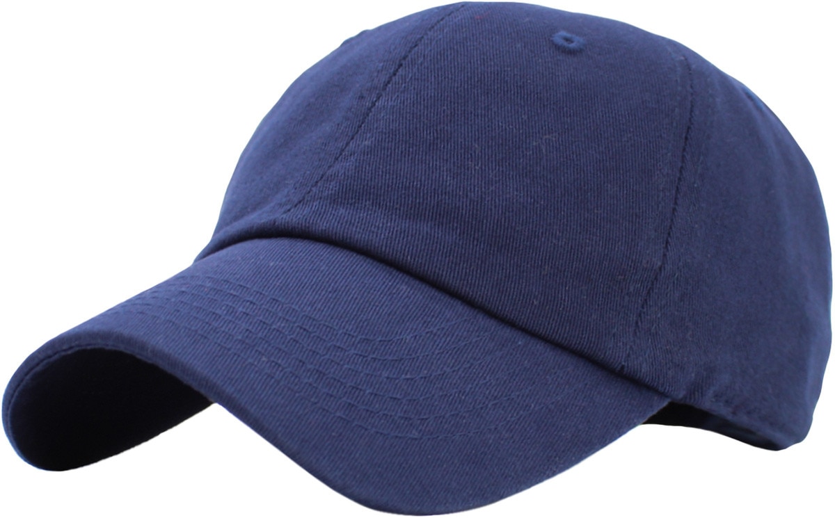 Navy Blue Low Profile Baseball Caps Front Side View